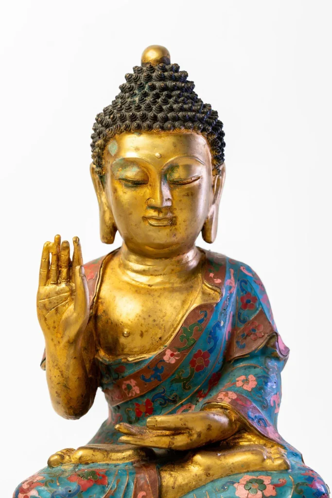 Gilt and Cloisonné Enamel Buddha